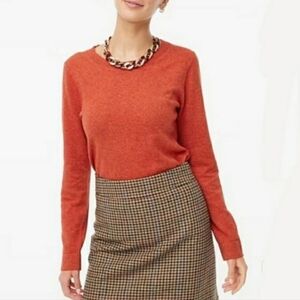 J. Crew Cotton Wool Teddie Sweater Heather Burnished Rust Cabincore Comfy